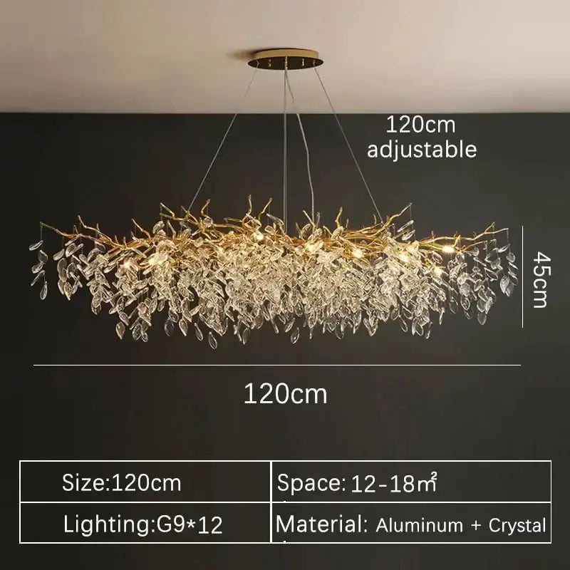 DecorBites™ Gold Crystal LED Chandeliers for Home Lighting