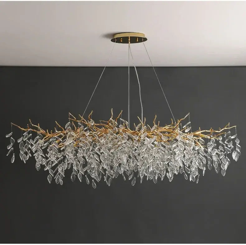 DecorBites™ Gold Crystal LED Chandeliers for Home Lighting