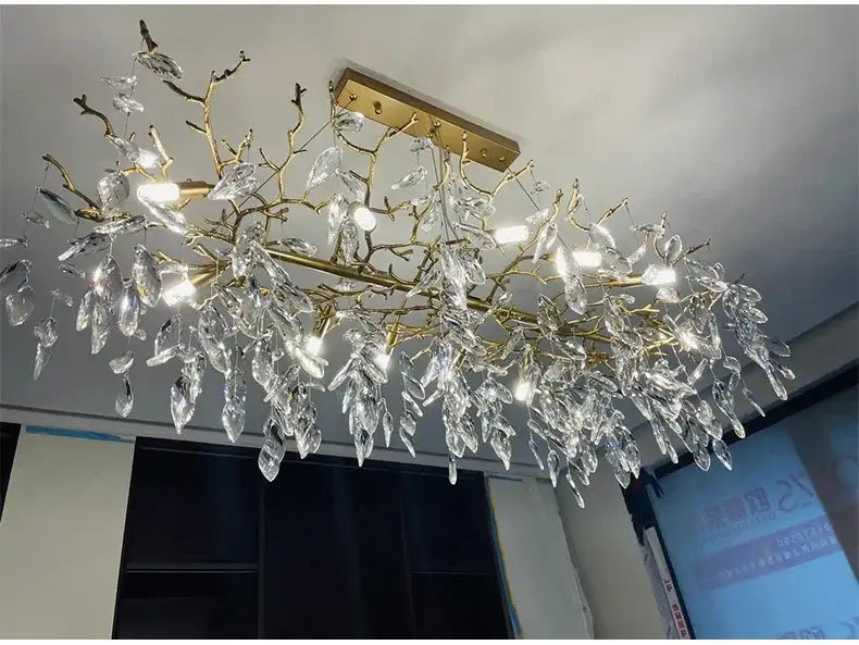 DecorBites™ Gold Crystal LED Chandeliers for Home Lighting