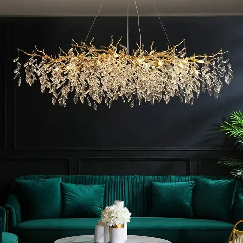 DecorBites™ Gold Crystal LED Chandeliers for Home Lighting