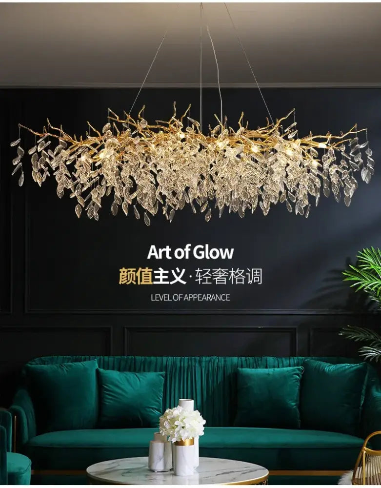 DecorBites™ Gold Crystal LED Chandeliers for Home Lighting