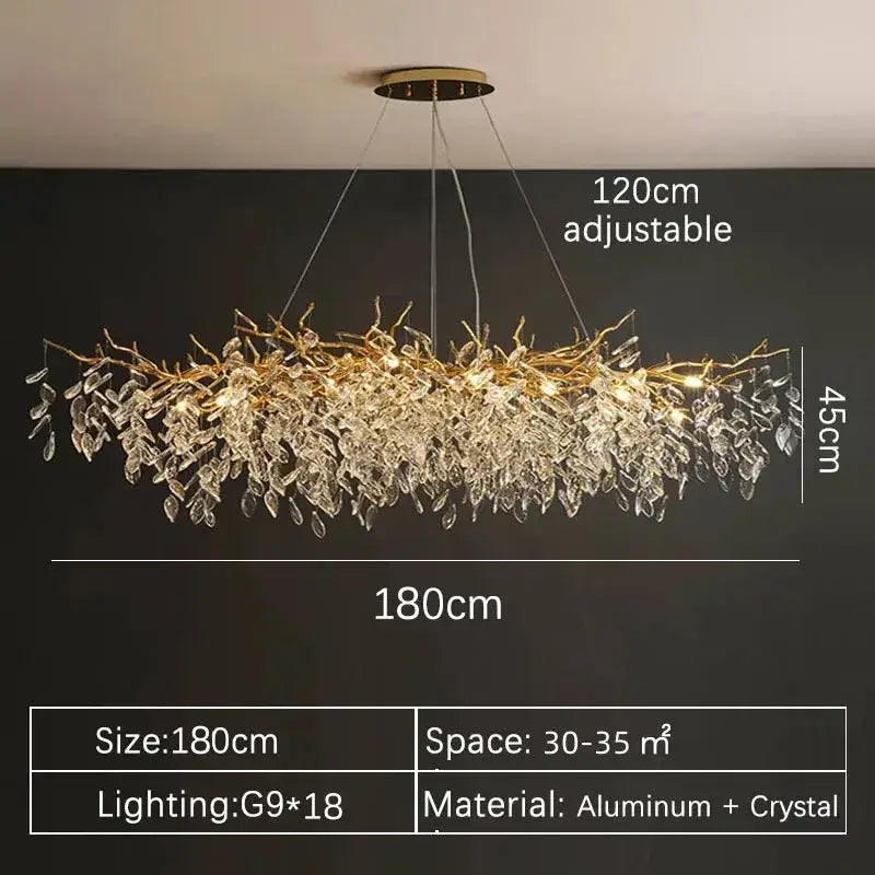 DecorBites™ Gold Crystal LED Chandeliers for Home Lighting