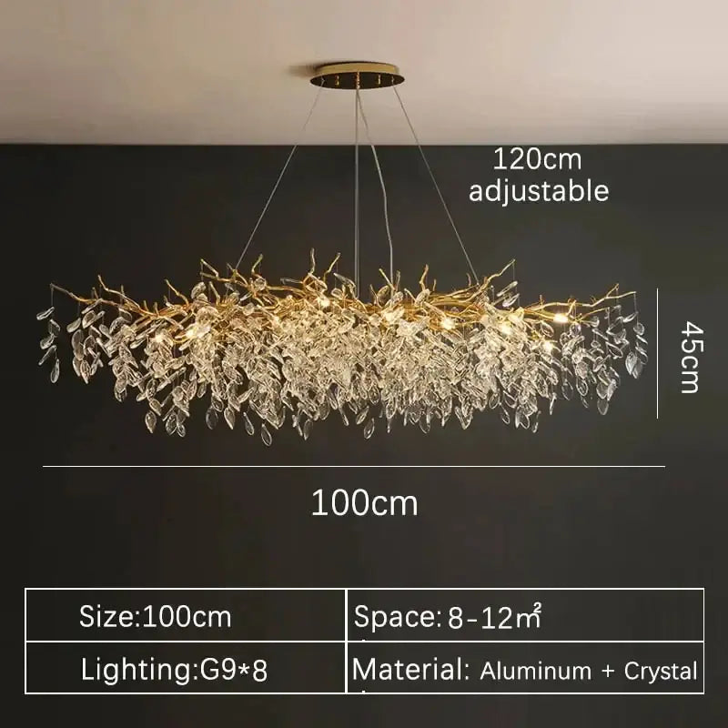 DecorBites™ Gold Crystal LED Chandeliers for Home Lighting