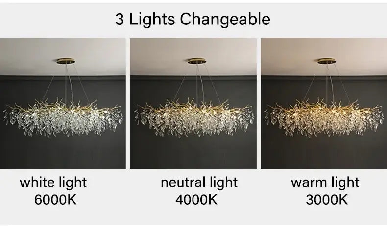 DecorBites™ Gold Crystal LED Chandeliers for Home Lighting