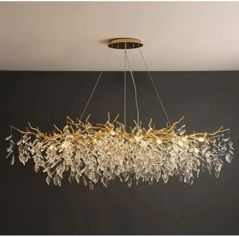 DecorBites™ Gold Crystal LED Chandeliers for Home Lighting