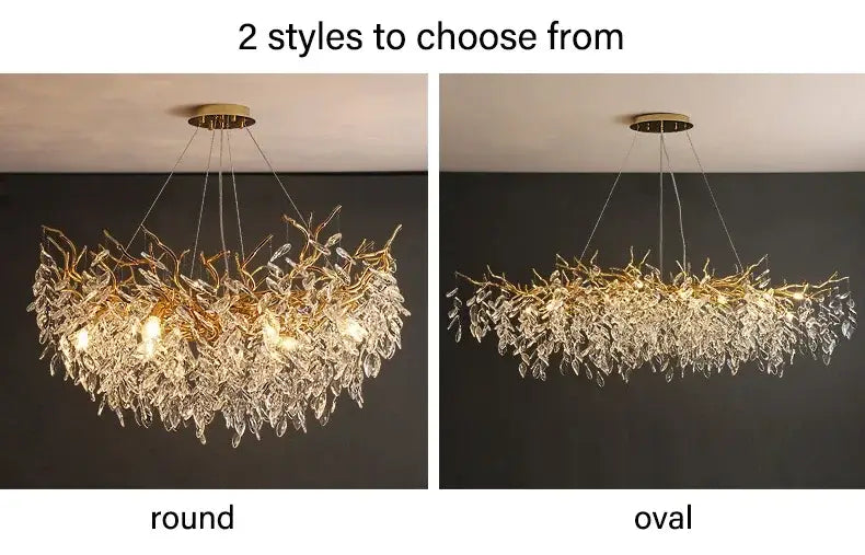 DecorBites™ Gold Crystal LED Chandeliers for Home Lighting