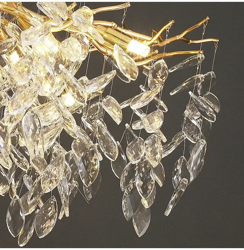DecorBites™ Gold Crystal LED Chandeliers for Home Lighting