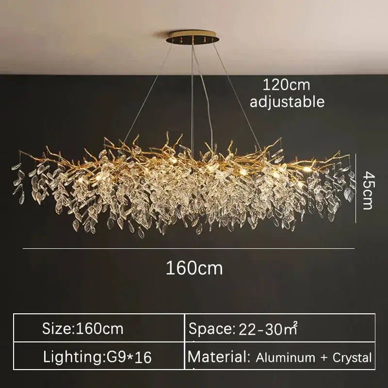 DecorBites™ Gold Crystal LED Chandeliers for Home Lighting