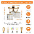 DecorBites™ Gold Crystal Semi-Flush Mount Ceiling Light