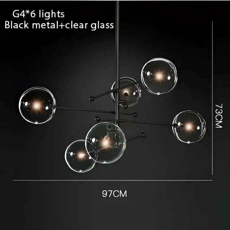 DecorBites™ Gold Glass Bubble Chandelier for Dining Room