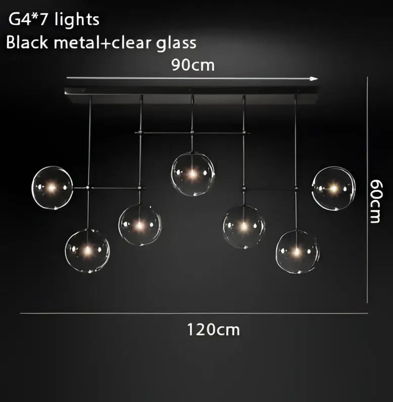 DecorBites™ Gold Glass Bubble Chandelier for Dining Room
