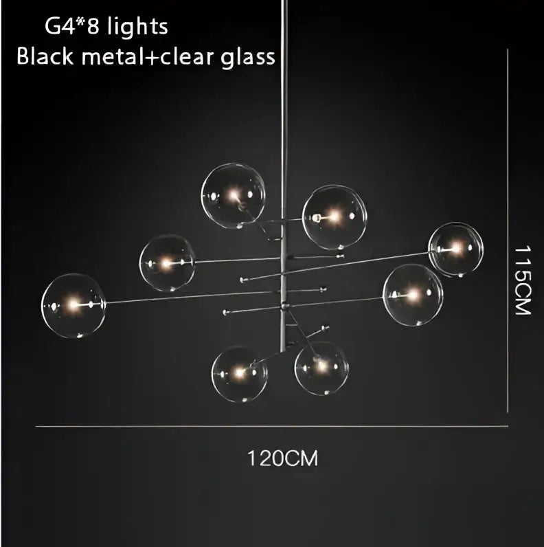 DecorBites™ Gold Glass Bubble Chandelier for Dining Room