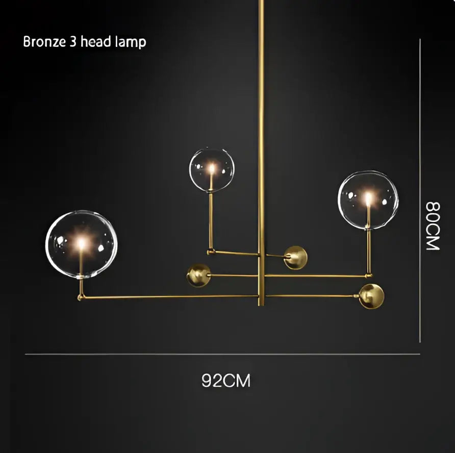 DecorBites™ Gold Glass Bubble Chandelier for Dining Room