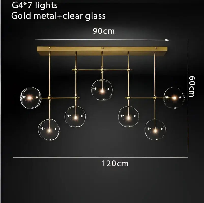 DecorBites™ Gold Glass Bubble Chandelier for Dining Room