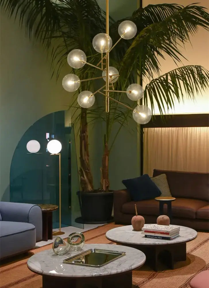 DecorBites™ Gold Glass Bubble Chandelier for Dining Room