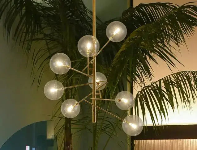 DecorBites™ Gold Glass Bubble Chandelier for Dining Room