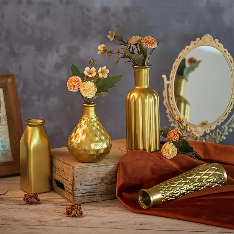 DecorBites™ Gold Glass Vase - Antique Art Style Home Decor