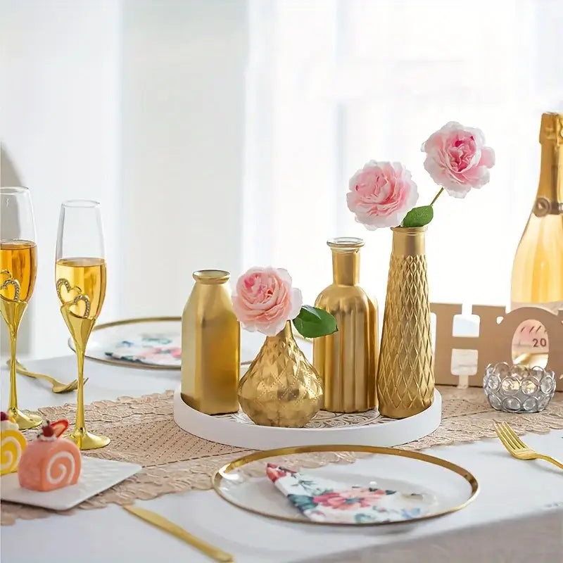 DecorBites™ Gold Glass Vase - Antique Art Style Home Decor