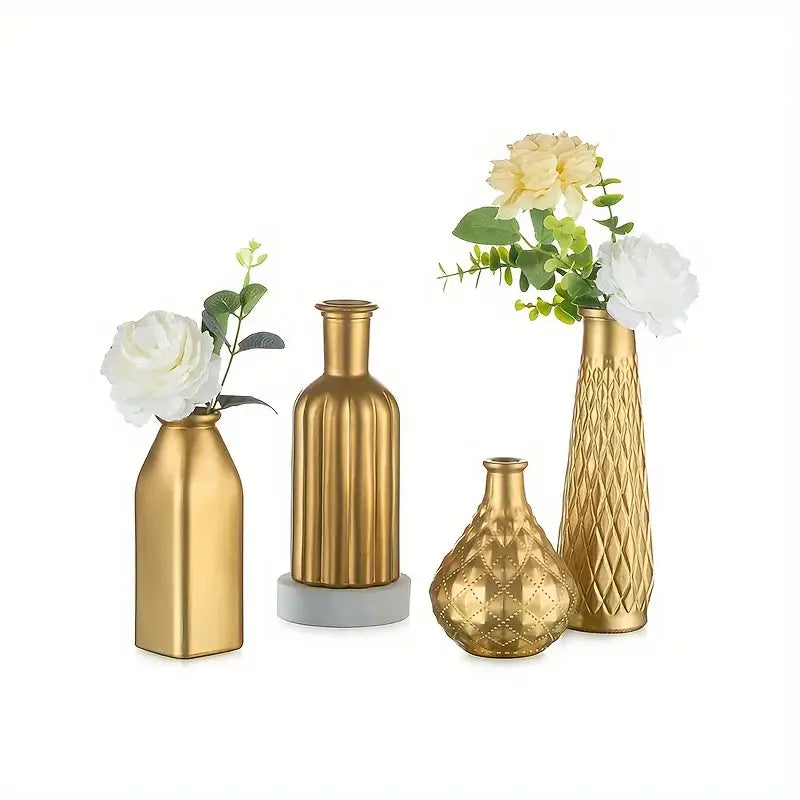 DecorBites™ Gold Glass Vase - Antique Art Style Home Decor