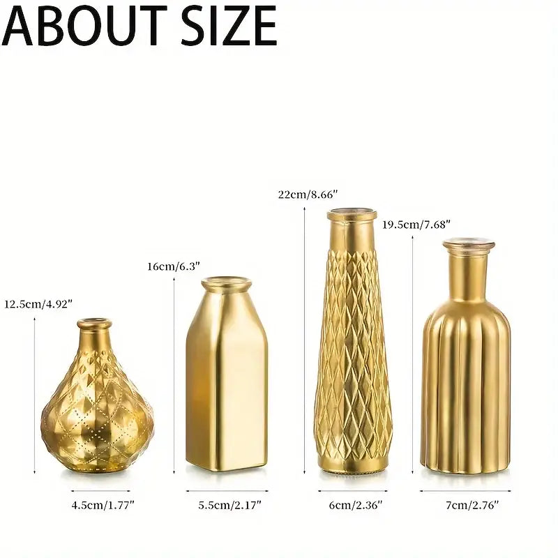 DecorBites™ Gold Glass Vase - Antique Art Style Home Decor