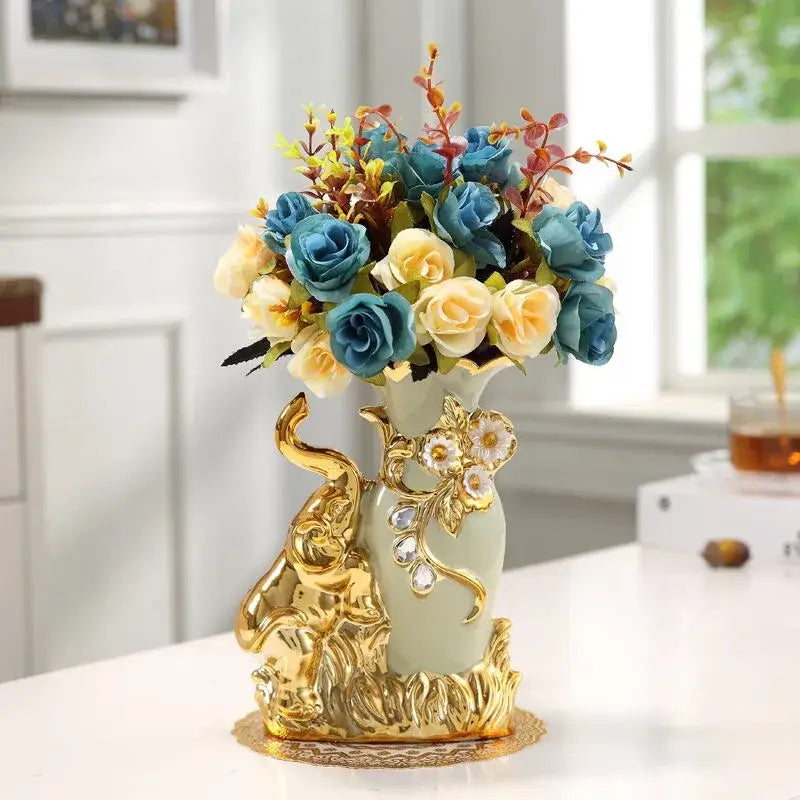 DecorBites™ Gold Glass Vase for Stylish Home Decor