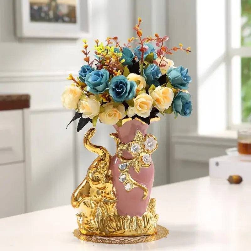 DecorBites™ Gold Glass Vase for Stylish Home Decor