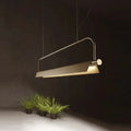 DecorBites™ Gold LED Island Light Fixture - Metallic Colonial Rectangle Design for Restaurants