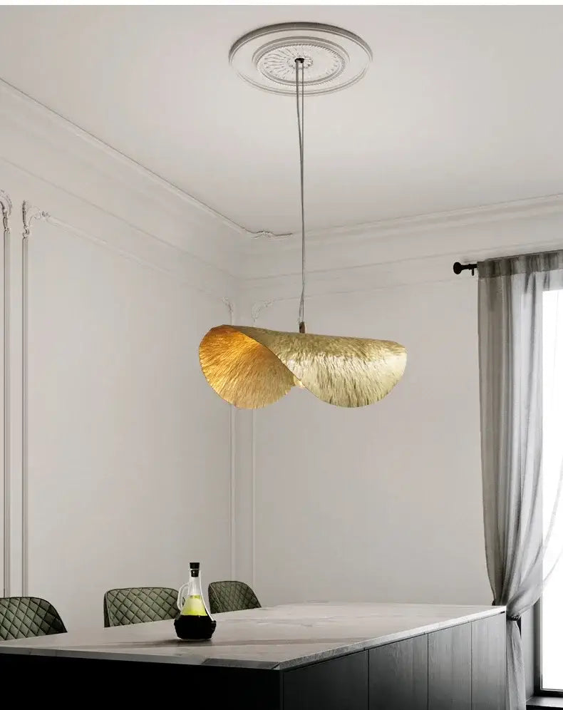 DecorBites™ Gold Lotus Leaf Pendant Light - Modern LED Chandelier