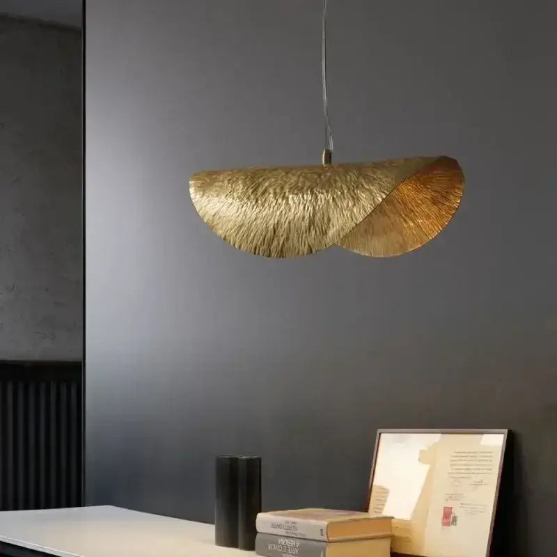 DecorBites™ Gold Lotus Leaf Pendant Light - Modern LED Chandelier