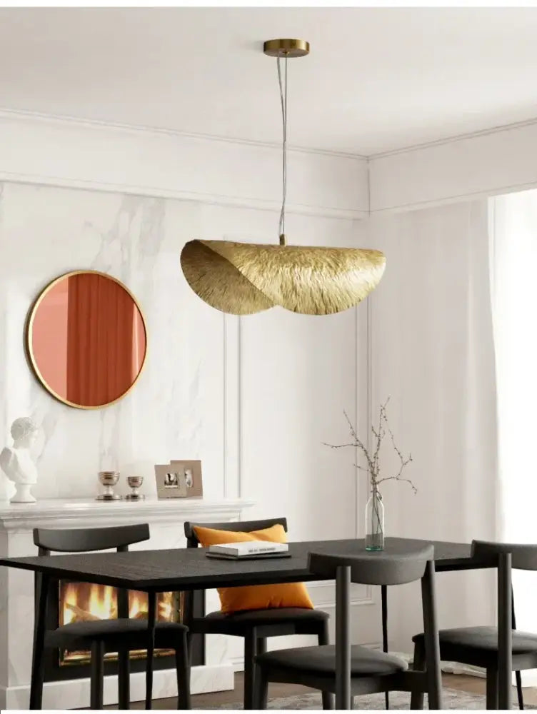 DecorBites™ Gold Lotus Leaf Pendant Light - Modern LED Chandelier