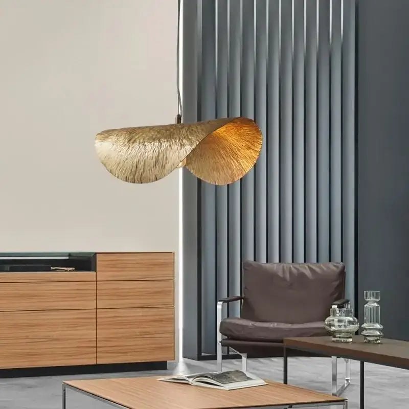 DecorBites™ Gold Lotus Leaf Pendant Light - Modern LED Chandelier