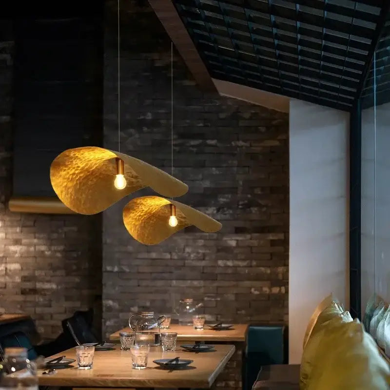 DecorBites™ Gold Lotus Leaf Pendant Light - Modern LED Chandelier