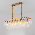 DecorBites™ Gold Luxury Island Pendant with Clear K9 Crystal, 10-Head Down Lighting for Dining Room