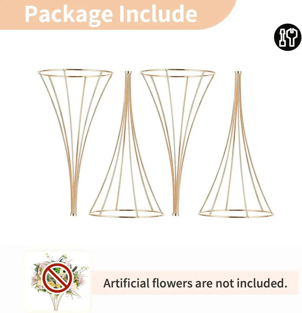 DecorBites™ Gold Metal Trumpet Flower Stand Vases
