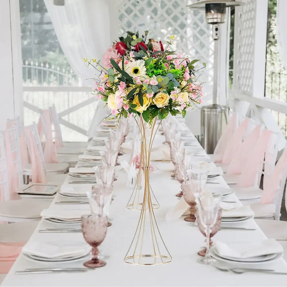 DecorBites™ Gold Metal Trumpet Flower Stand Vases