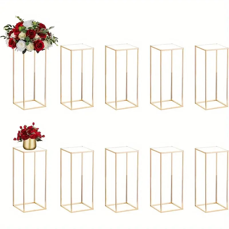 DecorBites™ Gold Metal Vase Set for Home Events