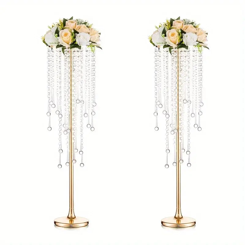 DecorBites™ Gold Metal Vases Set, Elegant 29.6" Height
