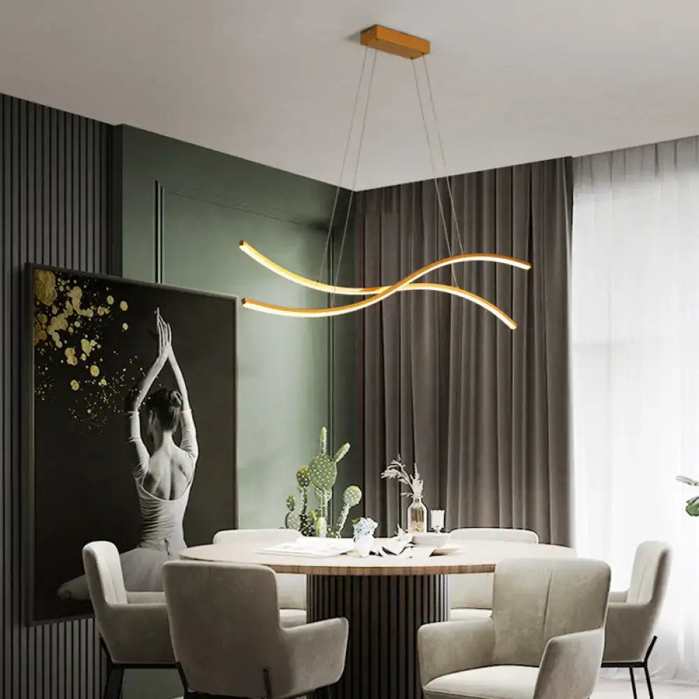 DecorBites™ Gold Metallic LED Hanging Light - Minimalist Island Ceiling Light for Restaurants