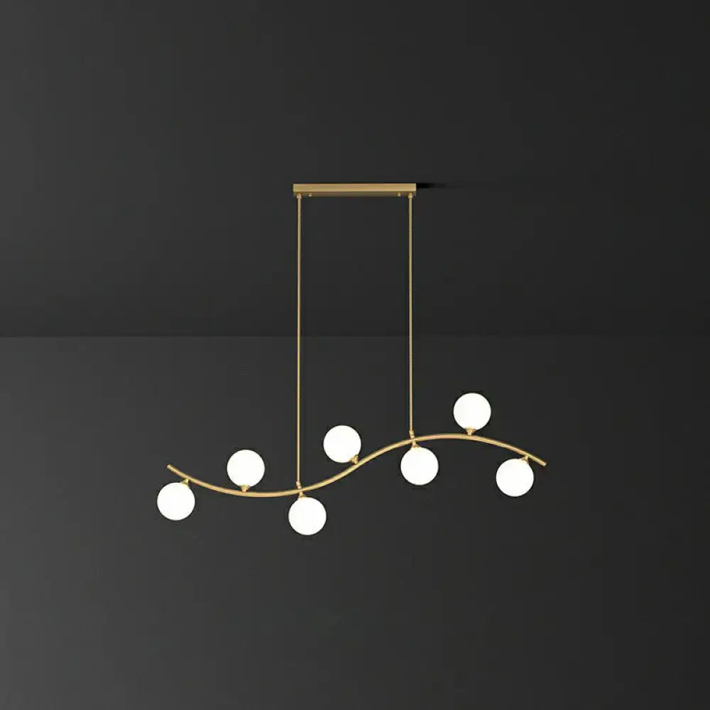 DecorBites™ Gold Milk Ball Glass Pendant Lighting for Minimalist Dining Room Island