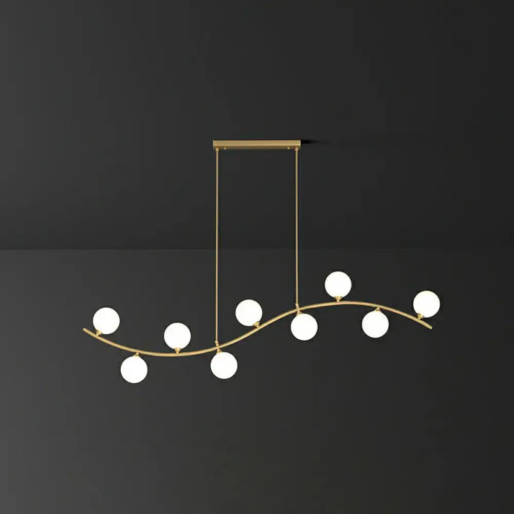 DecorBites™ Gold Milk Ball Glass Pendant Lighting for Minimalist Dining Room Island