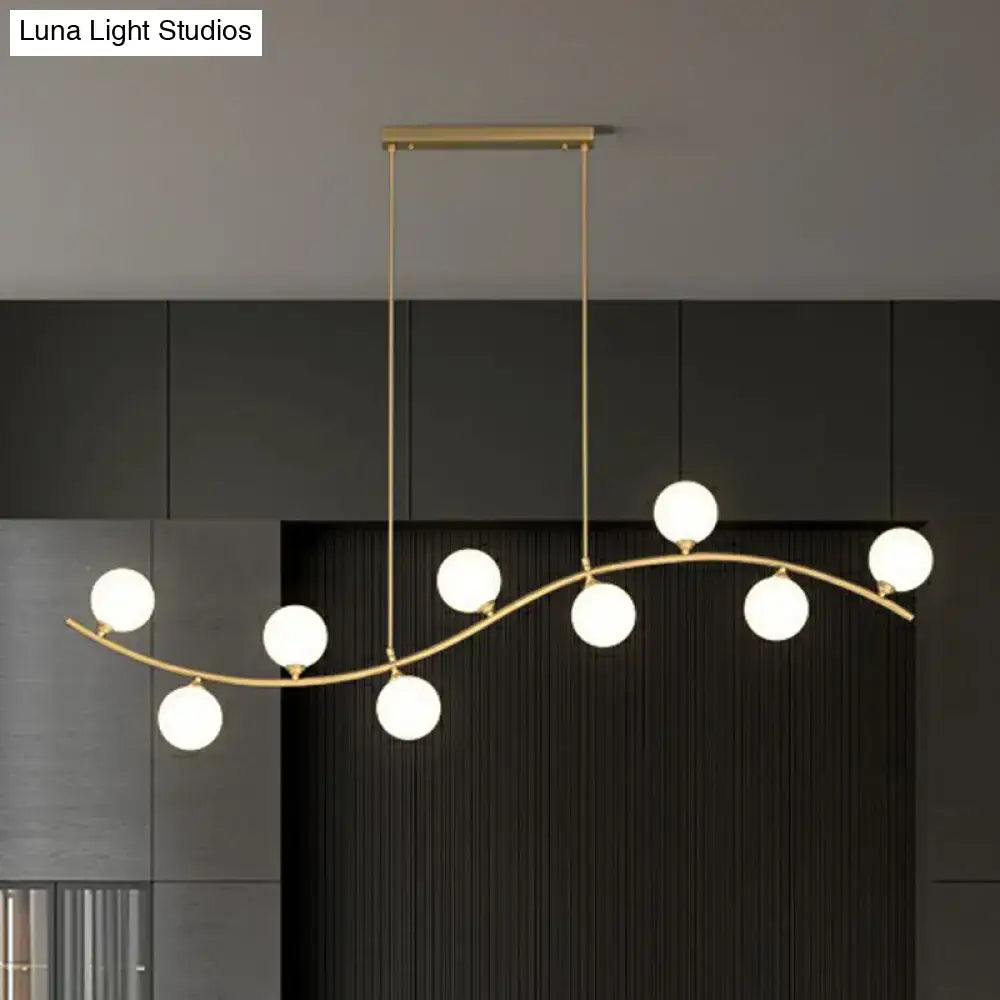 DecorBites™ Gold Milk Ball Glass Pendant Lighting for Minimalist Dining Room Island
