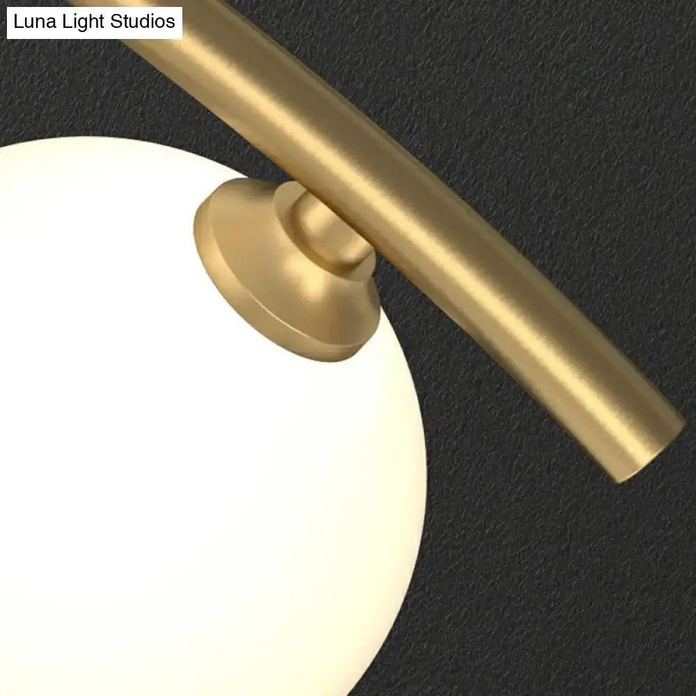 DecorBites™ Gold Milk Ball Glass Pendant Lighting for Minimalist Dining Room Island