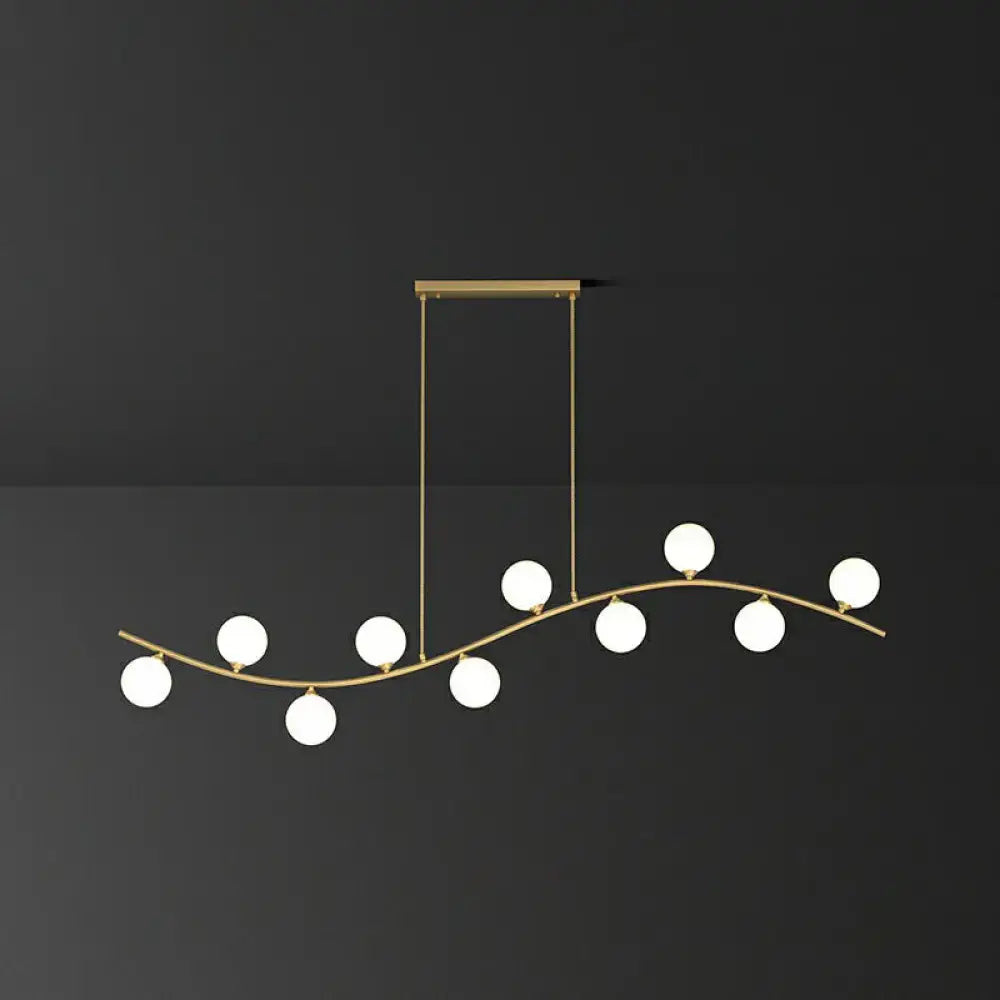 DecorBites™ Gold Milk Ball Glass Pendant Lighting for Minimalist Dining Room Island