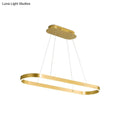DecorBites gold oval LED hanging lamp with metallic finish and minimalist cables in hanging lamp kit for dining room