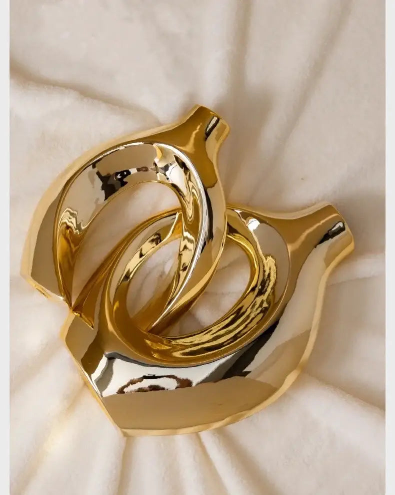 DecorBites™ Golden Flower Vase - Home Decor Accessory