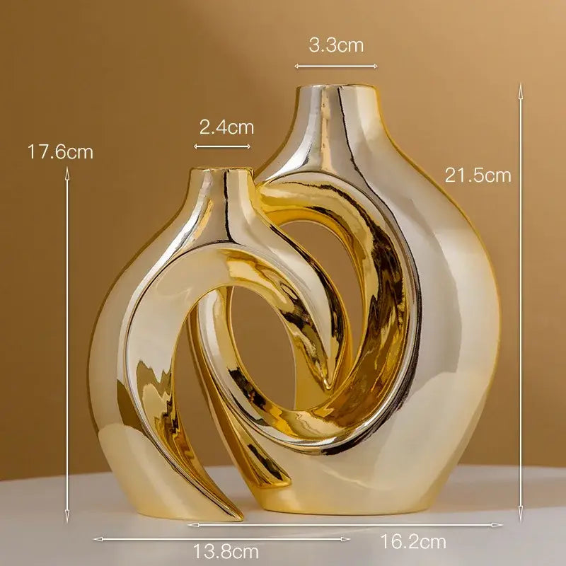 DecorBites™ Golden Flower Vase - Home Decor Accessory