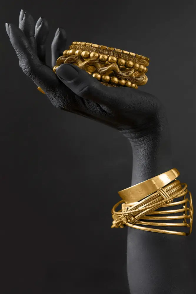 DecorBites™ Golden Jewelry African Woman Canvas Art