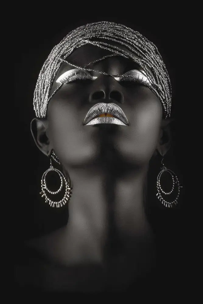 DecorBites™ Golden Jewelry African Woman Canvas Art