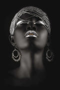 DecorBites™ Golden Jewelry African Woman Canvas Art