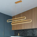 DecorBites™ Golden LED Aluminum Island Pendant Light - Modern Elliptical Design, Warm/White 39"/47